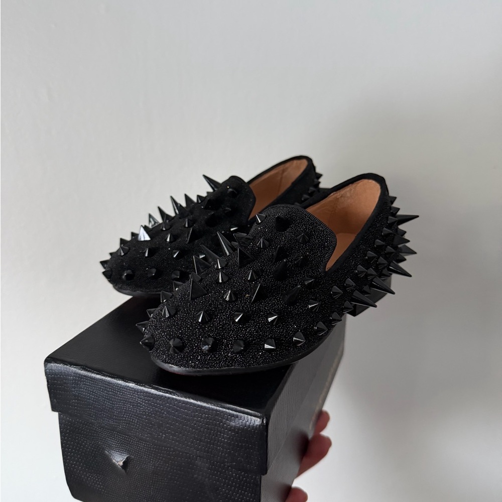 Black Studded Loafers